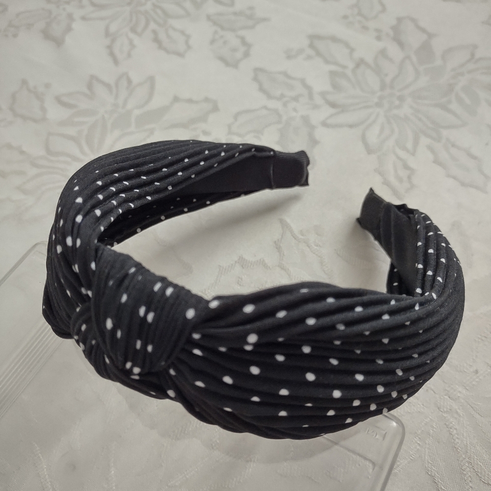 Polka Dots Black White Headband